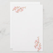 Branche de l'arbre en fleurs de cerisier Papeterie (Devant / Derrière)