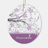 Branche de Magnolia et fleurs pourpres ornement pe (Gauche)