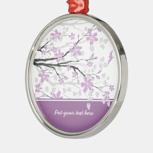 Branche de Magnolia et fleurs pourpres ornement pe (Gauche)