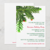 Branche de pin - Invitation à la fête de Noël (Devant / Derrière)