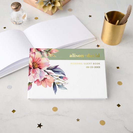 Branche de rhododendron fleurs rose pêche mariage (Recto ouvert)