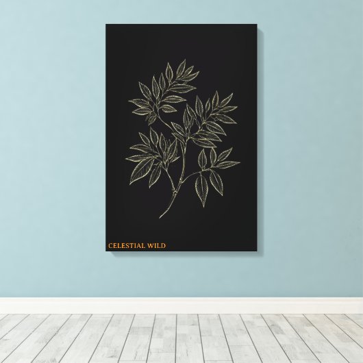 Branche d'élégance dorée Toile d'art fin (Insitu (Plancher de Bois))