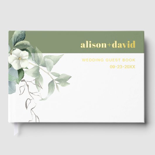 Branche d'Eucalyptus et fleurs blanches feuille ma (Recto)