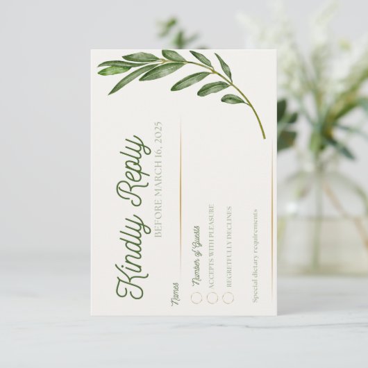 Branche d'olive - Carte de réponse (Debout devant)