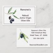 Branche d'olive colorée Carte de visite d'olives (Devant / Derrière)