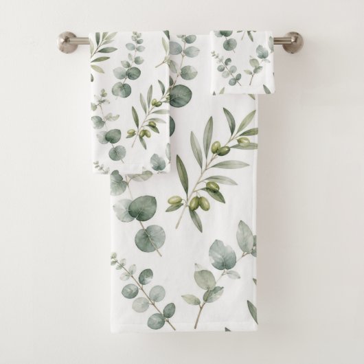 Branche d'olive méditerranéenne aquarelle (En situation)