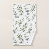 Branche d'olive méditerranéenne aquarelle (Serviette à main)