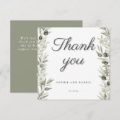 Branche d'olive rustique et Merci de Mariage flora (Devant / Derrière)