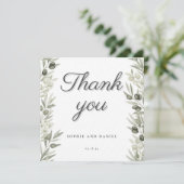 Branche d'olive rustique et Merci de Mariage flora (Debout devant)