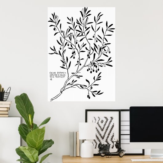 Branche d'olive simplifiée en décoration (Bureau à domicile)