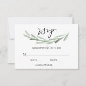 Branche d'olive verte rustique Mariage simple RSVP (Devant)