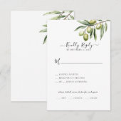 Branche d'Olivier Moderne Carte de Préannonce (Devant / Derrière)