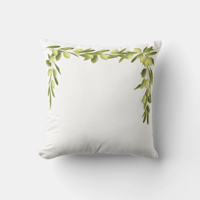 Branche d'olivier sur le coussin de vert d'olives (Recto)