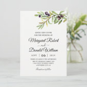 branche d'olivier watercolor invitations de mariag (Debout devant)