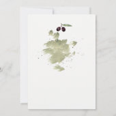 branche d'olivier watercolor invitations de mariag (Dos)