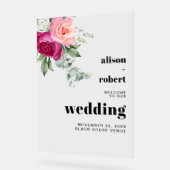 Branche Eucalyptus avec roses roses rose mariage B (Angle)