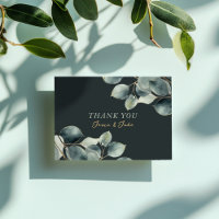 Branche Eucalyptus et cartes de remerciements feui