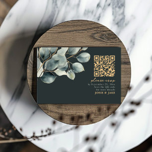 Branche Eucalyptus, mariage vert QR Code rsvp