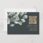 Branche Eucalyptus, mariage vert QR Code rsvp (Devant)