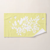 Branche feuillue blanche et papillons (Serviette à main)