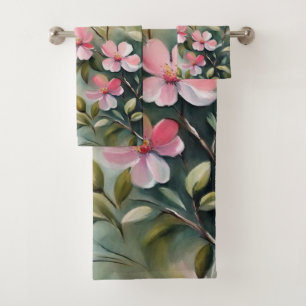Branche fleurie 2 serviettes de bain
