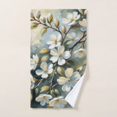 Branche fleurie 4 serviettes de bain (Serviette à main)