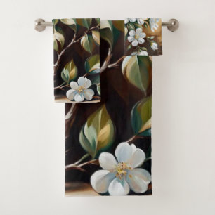 Branche fleurie 5 serviettes de bain