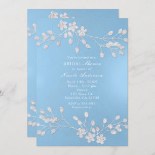 Branche Florale Blanche Invitations de douches nup