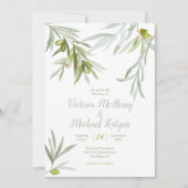 Branche italienne d'olivier Invitations de mariage (Devant)