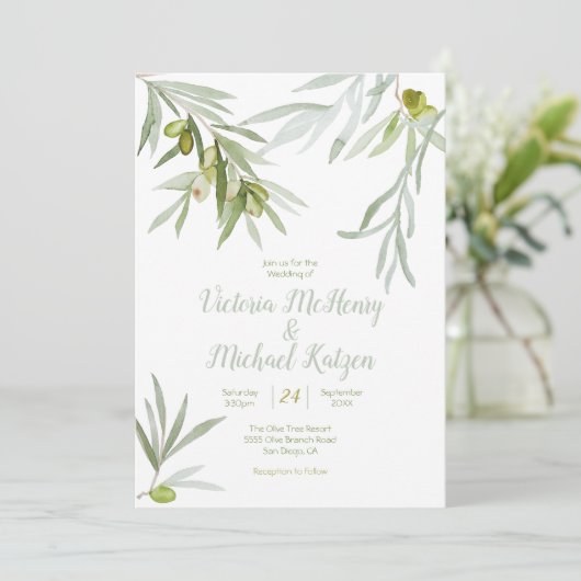 Branche italienne d'olivier Invitations de mariage (Debout devant)