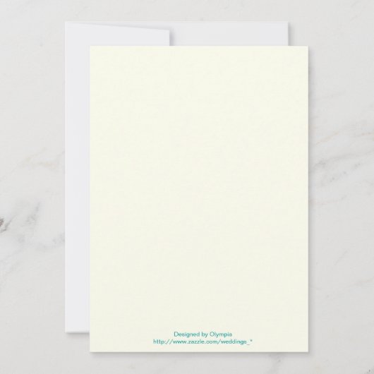 Branche Magnolia faire-part de mariage turquoise (Dos)