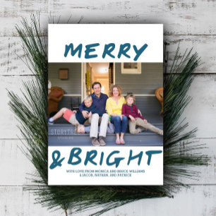 Branché Merry et Carte photo lumineux Bleu