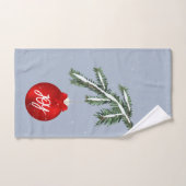 Branche neigeuse et serviette de toilette en ornem (Serviette à main)