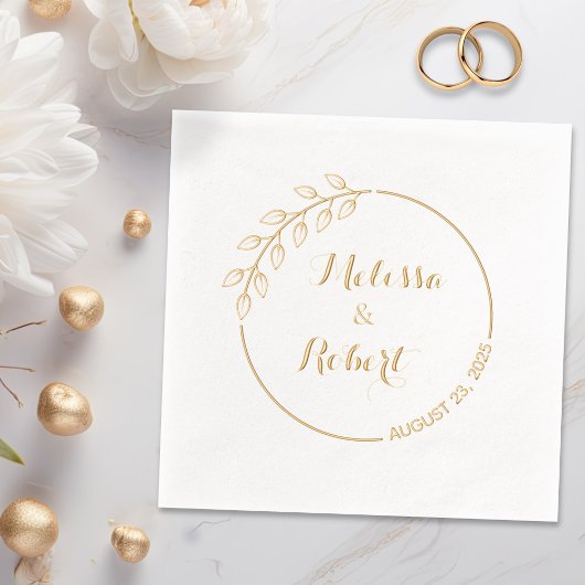 Branche ronde avec couronne Mariage Feuille