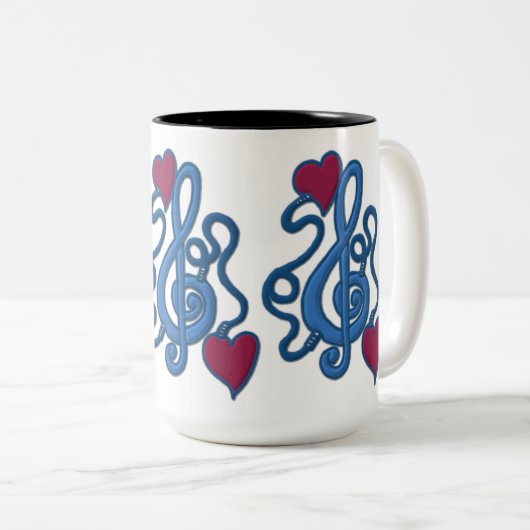 Branché Sur Musique Bleu Note Mug (Devant droit)