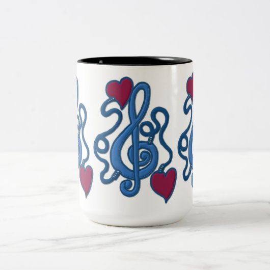 Branché Sur Musique Bleu Note Mug (Centre)