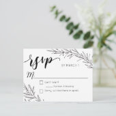 Branches à main dessinées Mariage carte postale RS (Debout devant)