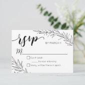 Branches à main dessinées Mariage RSVP (Debout devant)