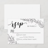 Branches à main dessinées Mariage RSVP (Devant / Derrière)