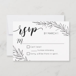 Branches à main dessinées Mariage RSVP