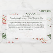 Branches and Berries Christmas Hot Chocolate Mix Voedselcontainer Etiket (Enkel label)