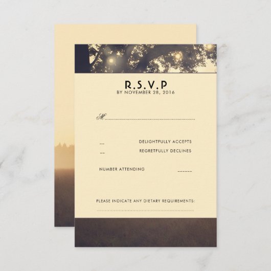 Branches arborescentes Mariage Cartes RSVP (Devant / Derrière)