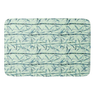 Branches bamboe, wit, groen, bladeren, bamboe badmat