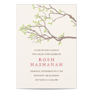 Branches bienheureuses Rosh Hashanah Invitation