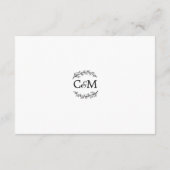 Branches blanches noires Monogramme MENU RSVP (Dos)