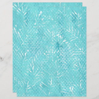 Branches blanches sur papier à scandale Turquoise