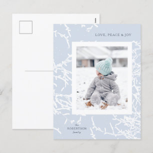 Branches Blue & White Snowy Carte postale Photo de