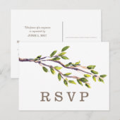 Branches brossées Mariage RSVP carte postale (Devant / Derrière)