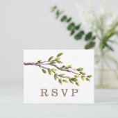 Branches brossées Mariage RSVP carte postale (Debout devant)
