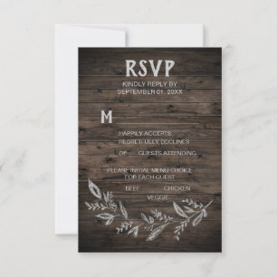 Branches courbes Carte RSVP de choix du menu en